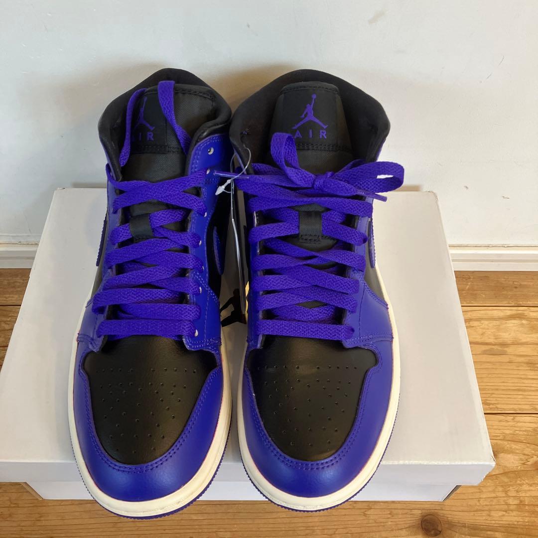 シューズ(男性用) Air Jordan 1 Mid Black Dark Concord 26cm