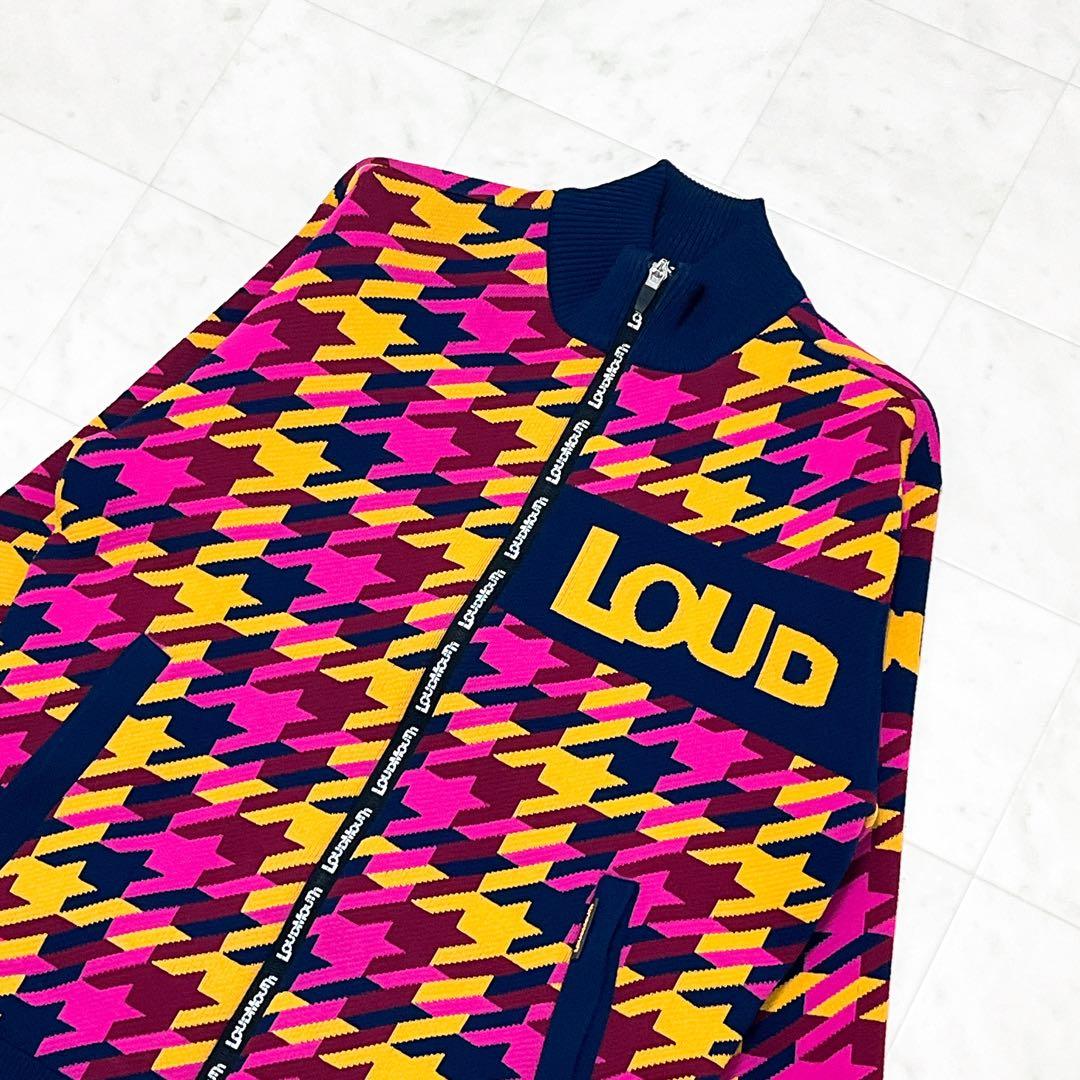 LOUDMOUTHラウドマウス 千鳥柄 蓄熱 ニット ジャケット M