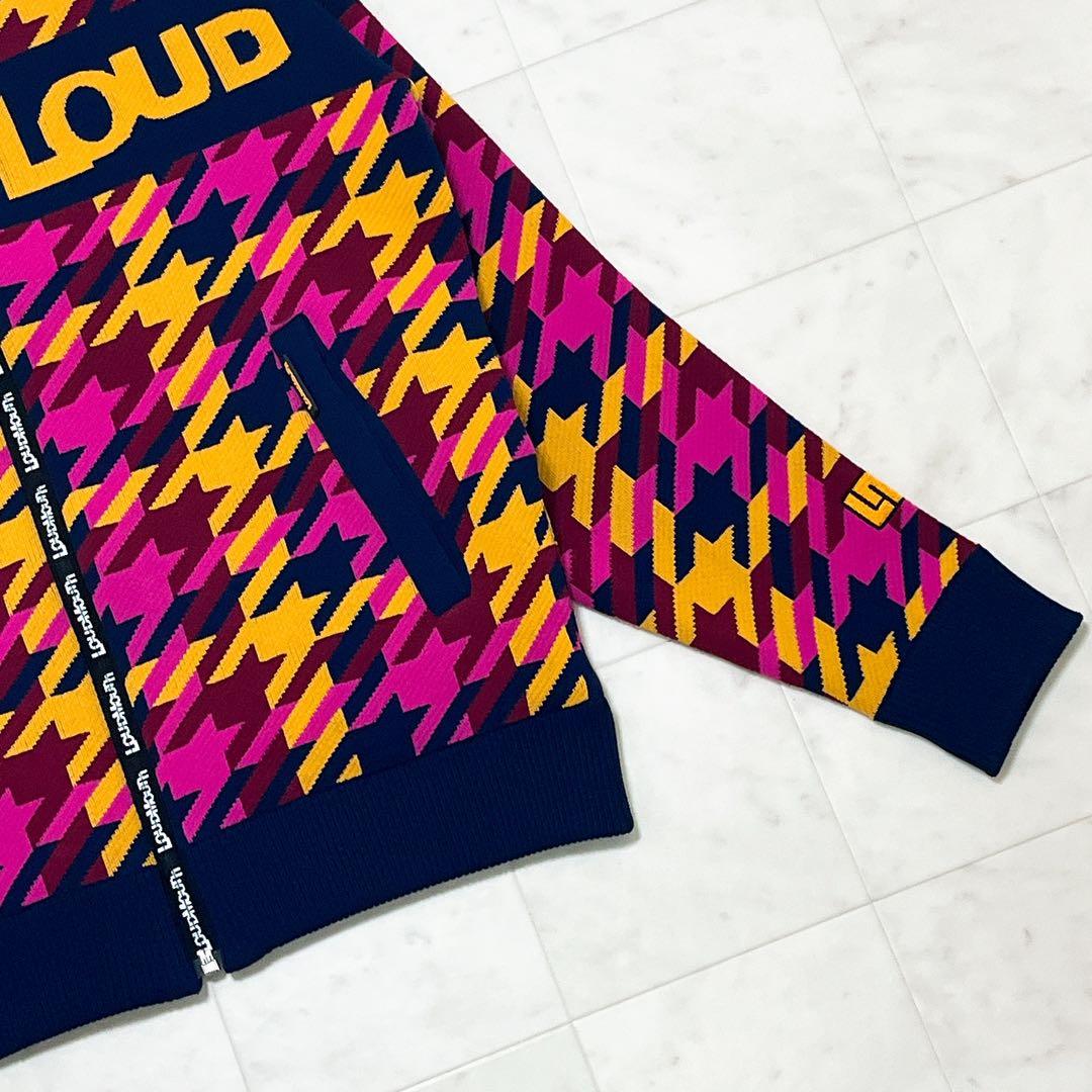 LOUDMOUTHラウドマウス 千鳥柄 蓄熱 ニット ジャケット M