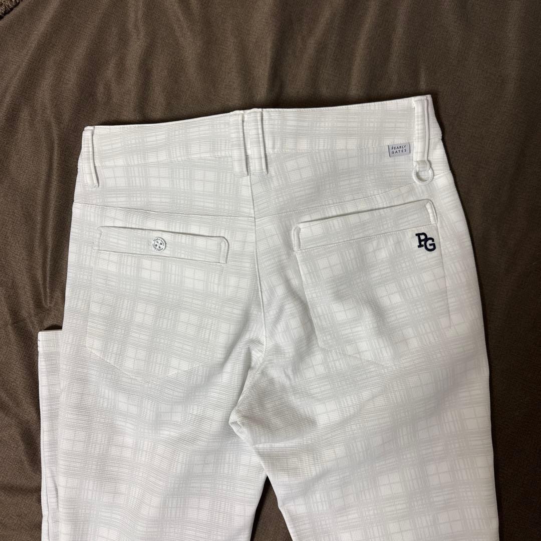 極美品　PEARLY GATES ホワイト チェックパンツ サイズ1