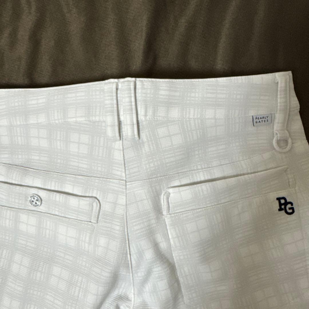 極美品　PEARLY GATES ホワイト チェックパンツ サイズ1