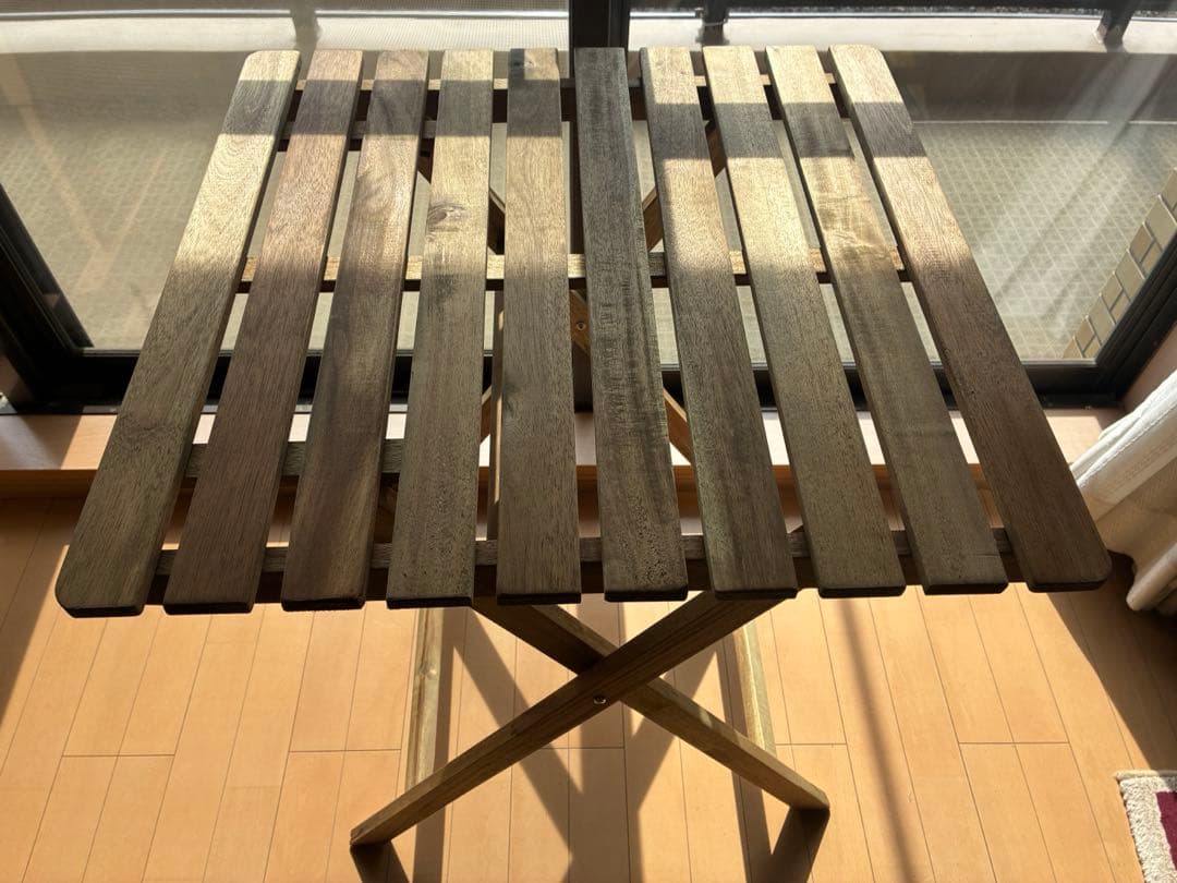 IKEAイケア　アスクホルメン 屋外 テーブル チェア2脚・クッションセット