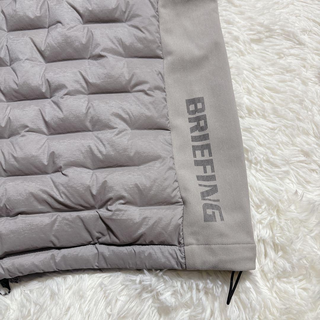 【美品】BRIEFING ブリーフィング ダウンベスト ゴルフ グレー L ロゴ