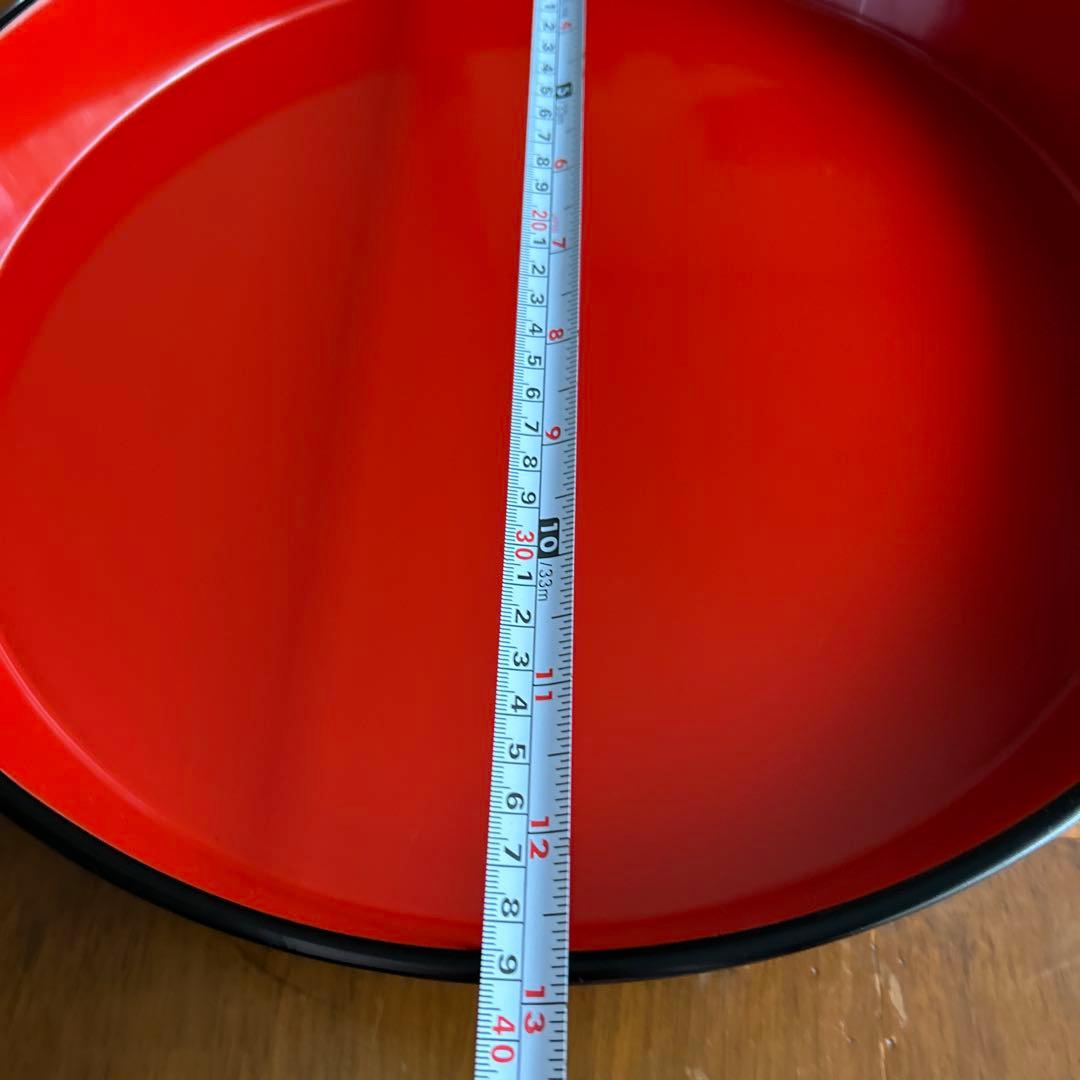 輪島塗り漆器　赤い円形寿司桶直径約39cm 大　お値下げしました。