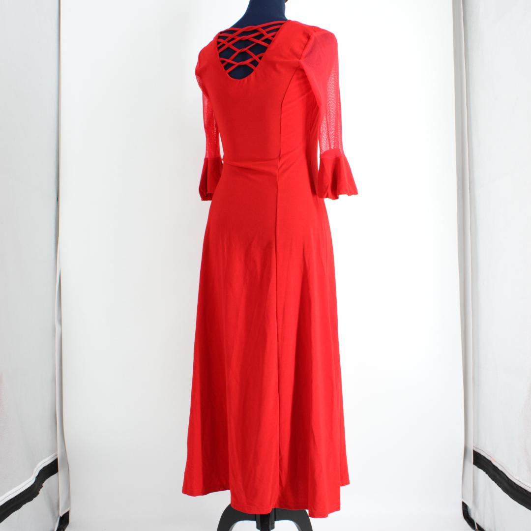 【美品 社交ダンス衣装】ワンピース ドレス 赤 primaboutique 派手