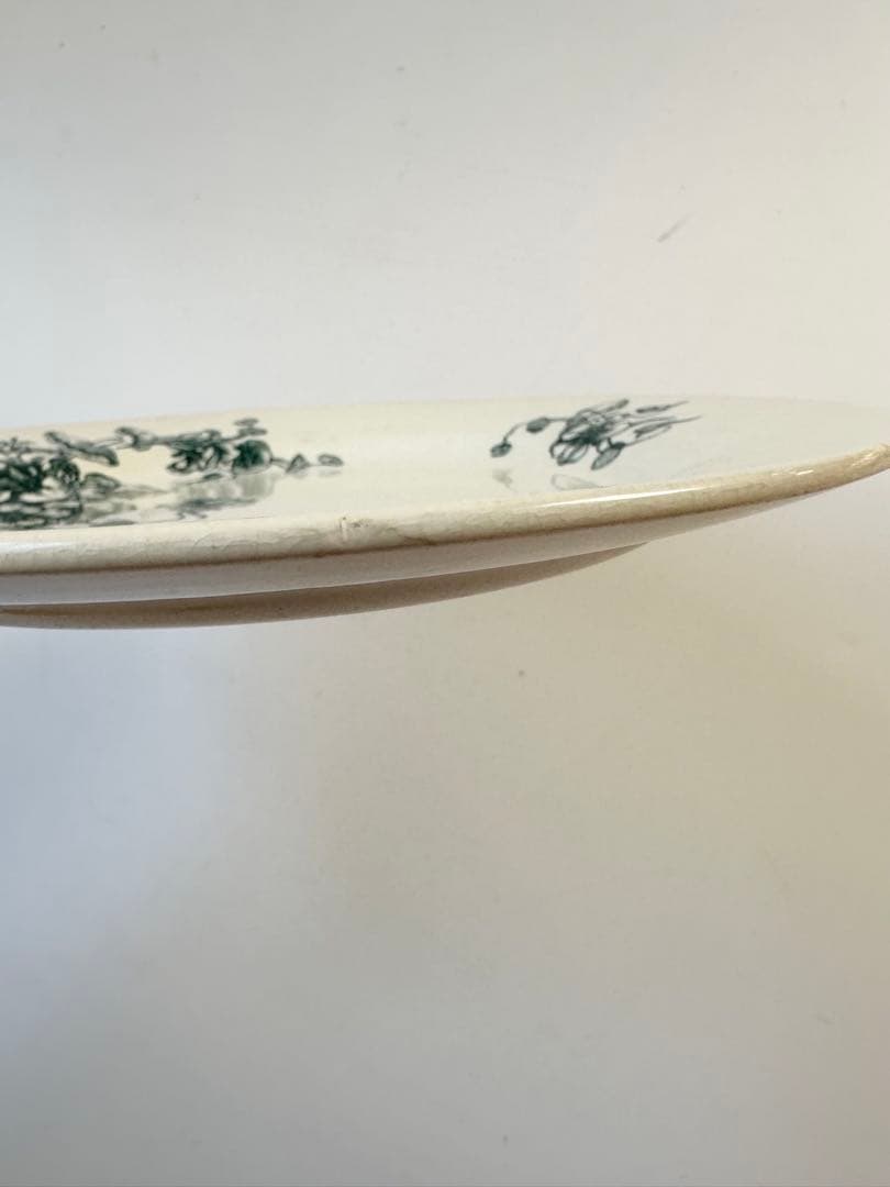 ボルドー窯　金蓮花　フランス　アンティークプレート　皿　平皿　ヴィンテージ