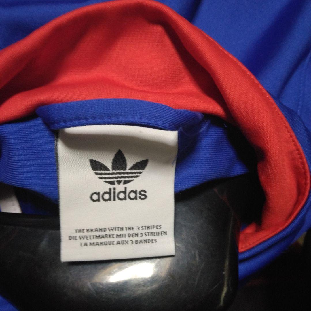 adidas フランス代表型ジャージー上下セット 青/赤/白：生産国タイ