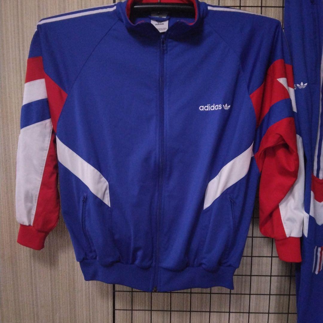 adidas フランス代表型ジャージー上下セット 青/赤/白：生産国タイ