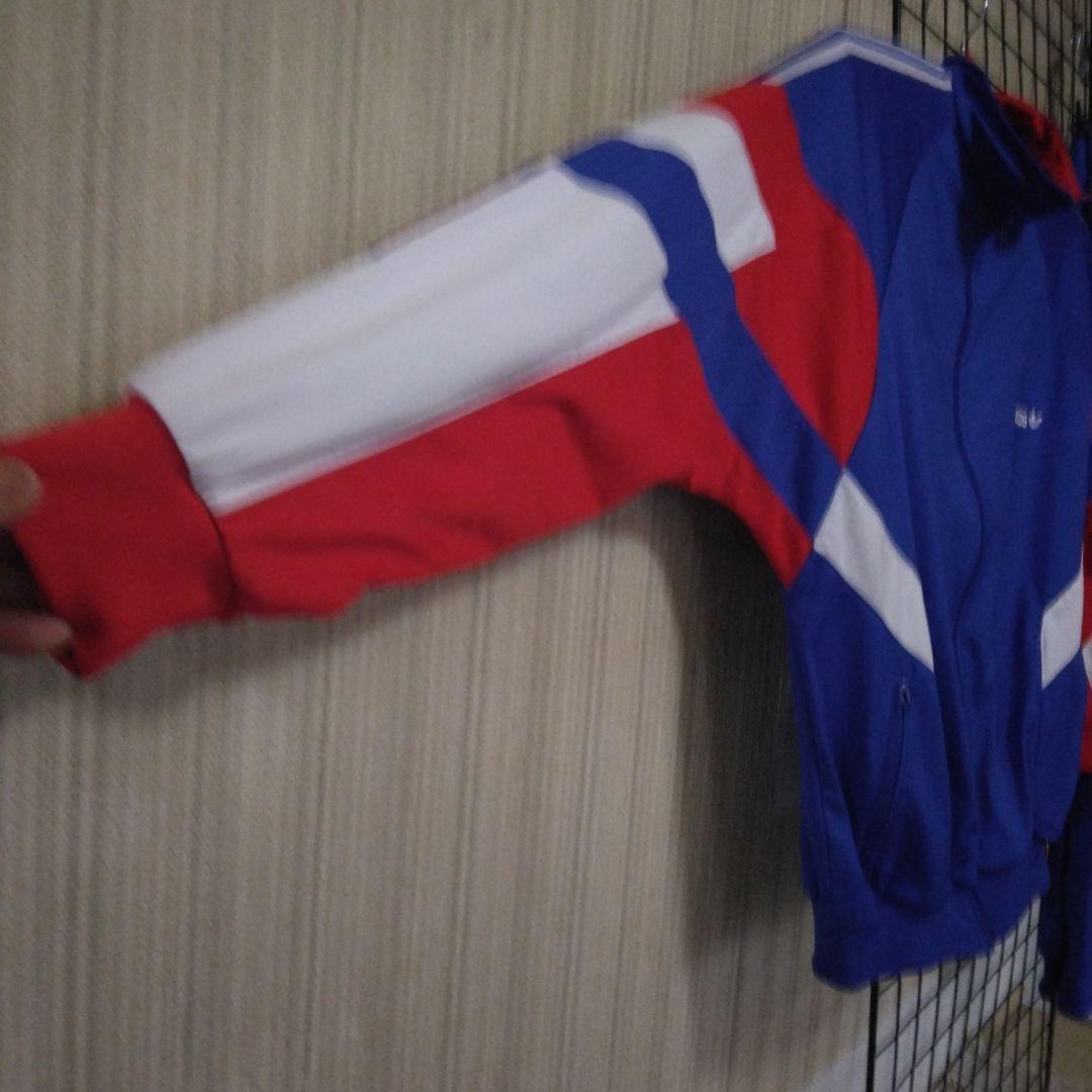 adidas フランス代表型ジャージー上下セット 青/赤/白：生産国タイ