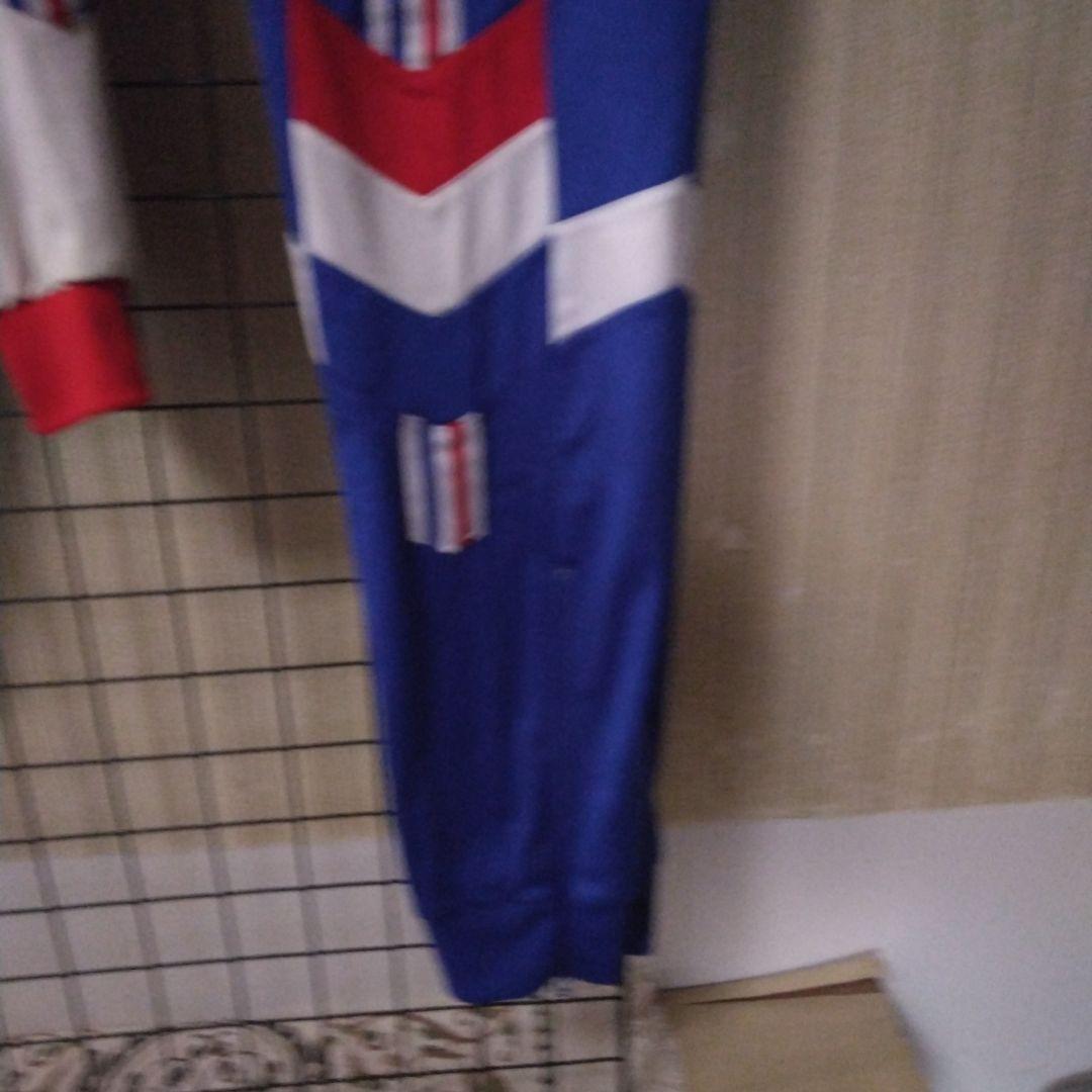 adidas フランス代表型ジャージー上下セット 青/赤/白：生産国タイ
