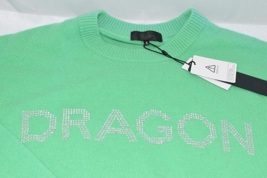 新品☆ダンスウィズドラゴン カシミヤ100％ セーター☆グリーン☆XLサイズ