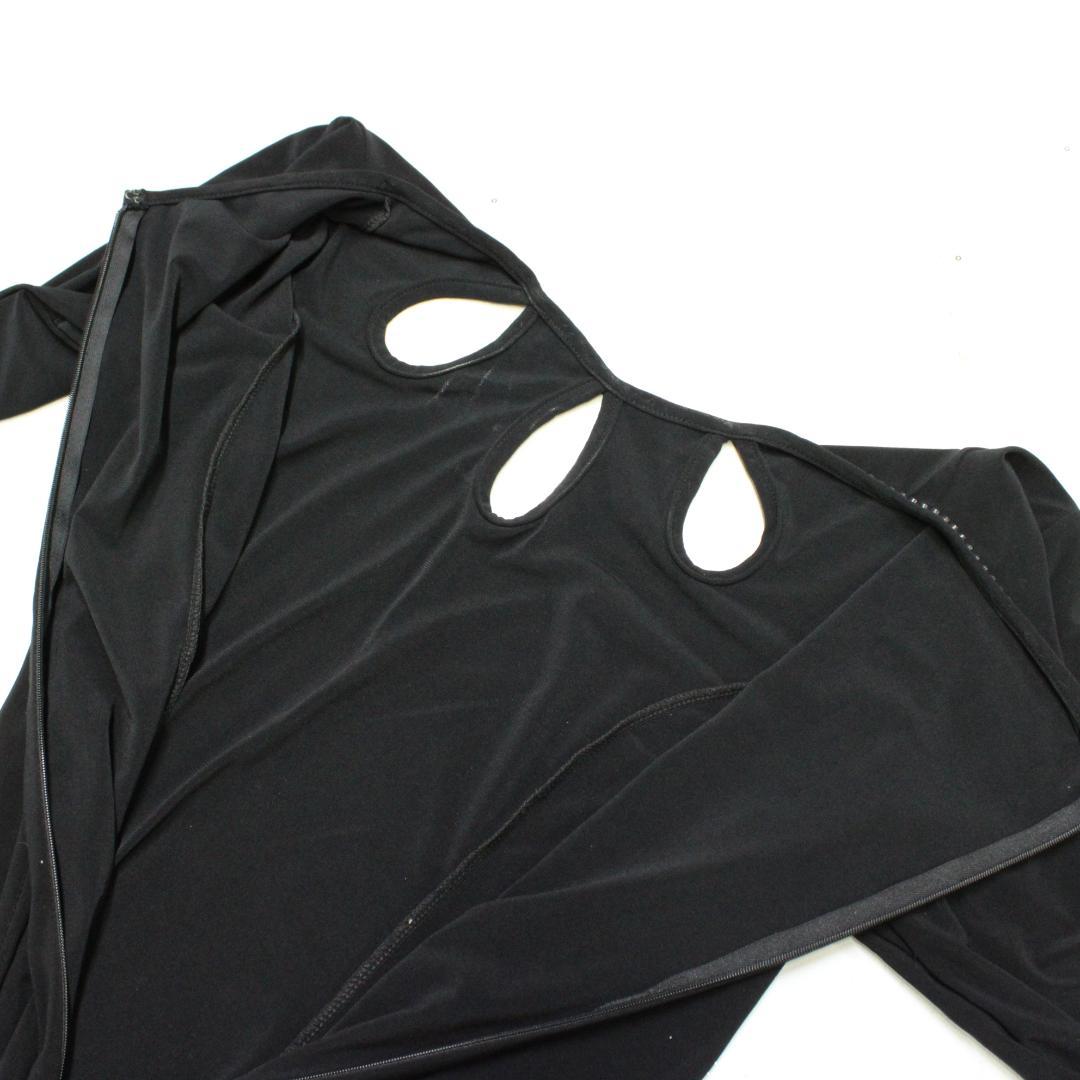 【美品 社交ダンス衣装】ワンピース ドレス 黒 ブラック 金 ゴールド