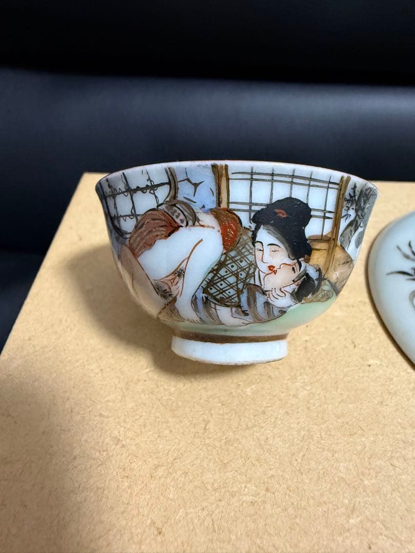 【アンティーク】きのこと貝柄の陶磁器セット