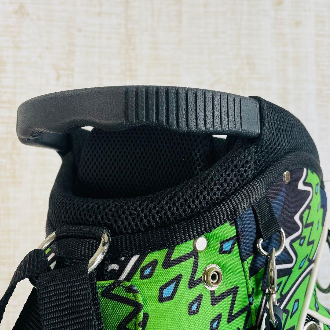 【限定品】パーリーゲイツ パイナップル総柄キャディバッグ【ヘッドカバー多数付属】