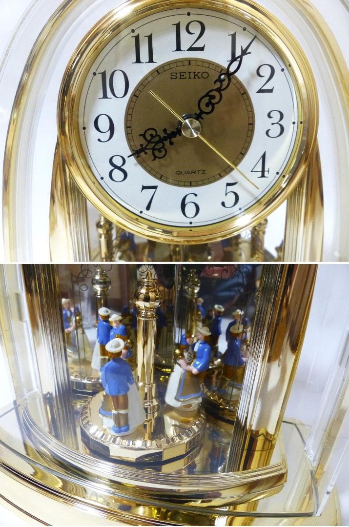 送料込 新品★SEIKO 人形 回転飾り 置時計 BZ205G 動作確認済み