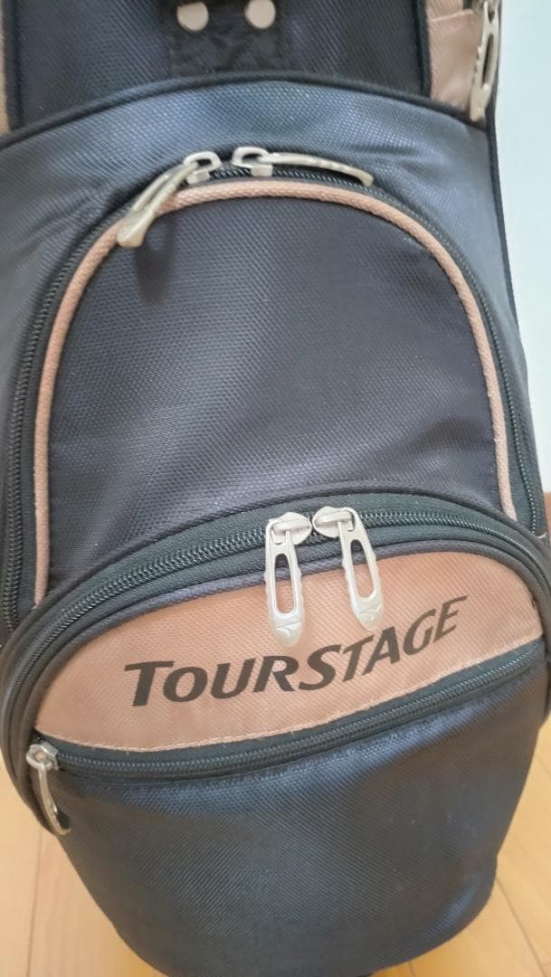 TourStage キャディバッグ 黒・ゴールド ※フードなし
