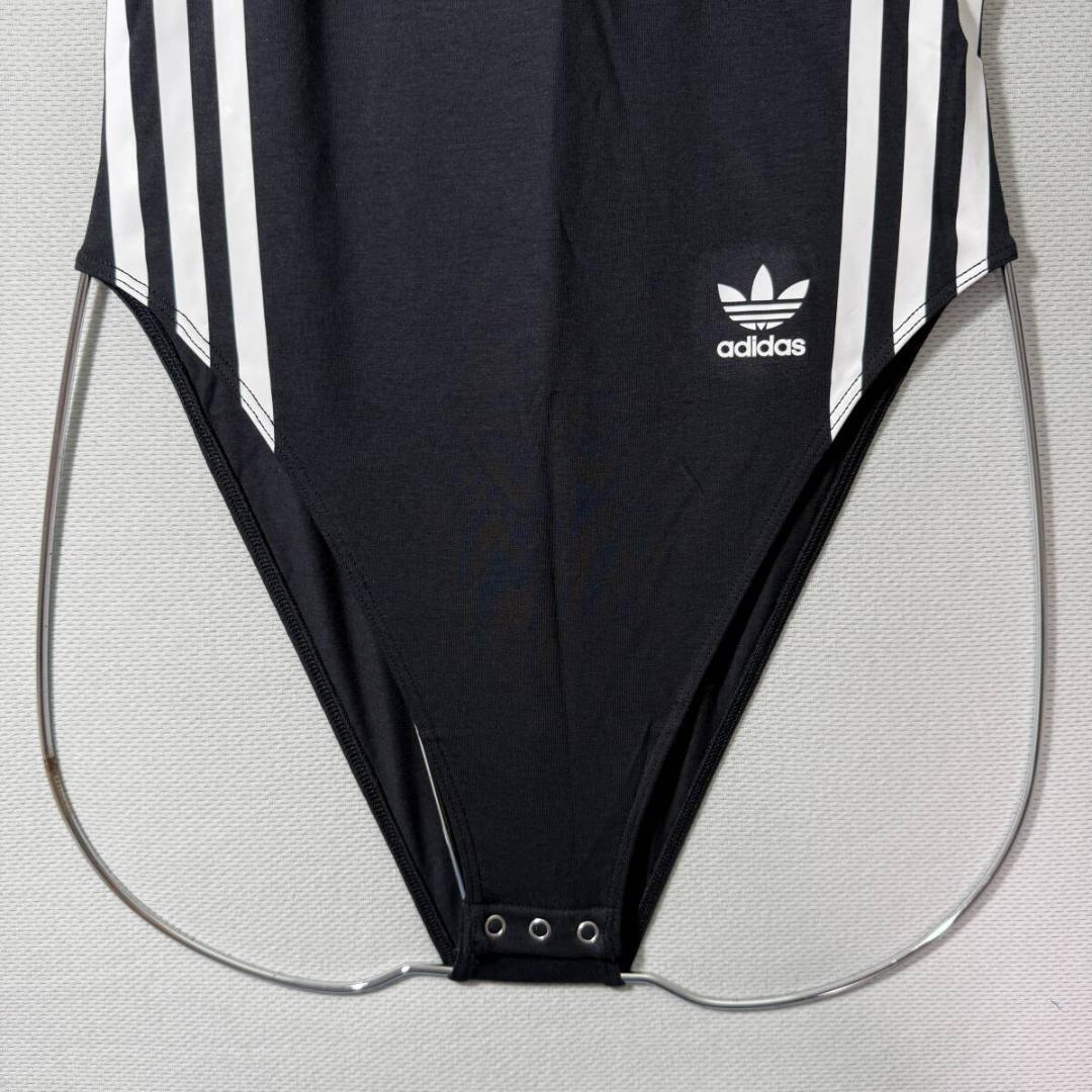 adidas ボディスーツ レオタード コットン Black 海外L