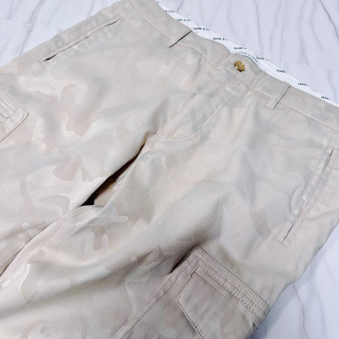 マークアンドロナ カーゴパンツ カモフラ スカル ゴルフ ベージュ XLサイズ