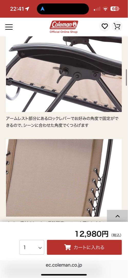 新品未使用 コールマン Coleman インフィニティチェア