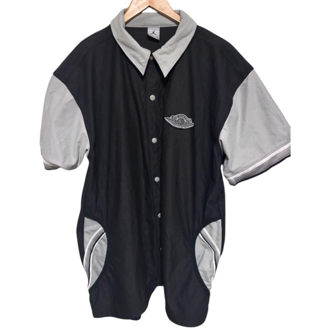 AIR JORDAN】希少00sポケット付スナップボタンシャツ　ブラック　XL
