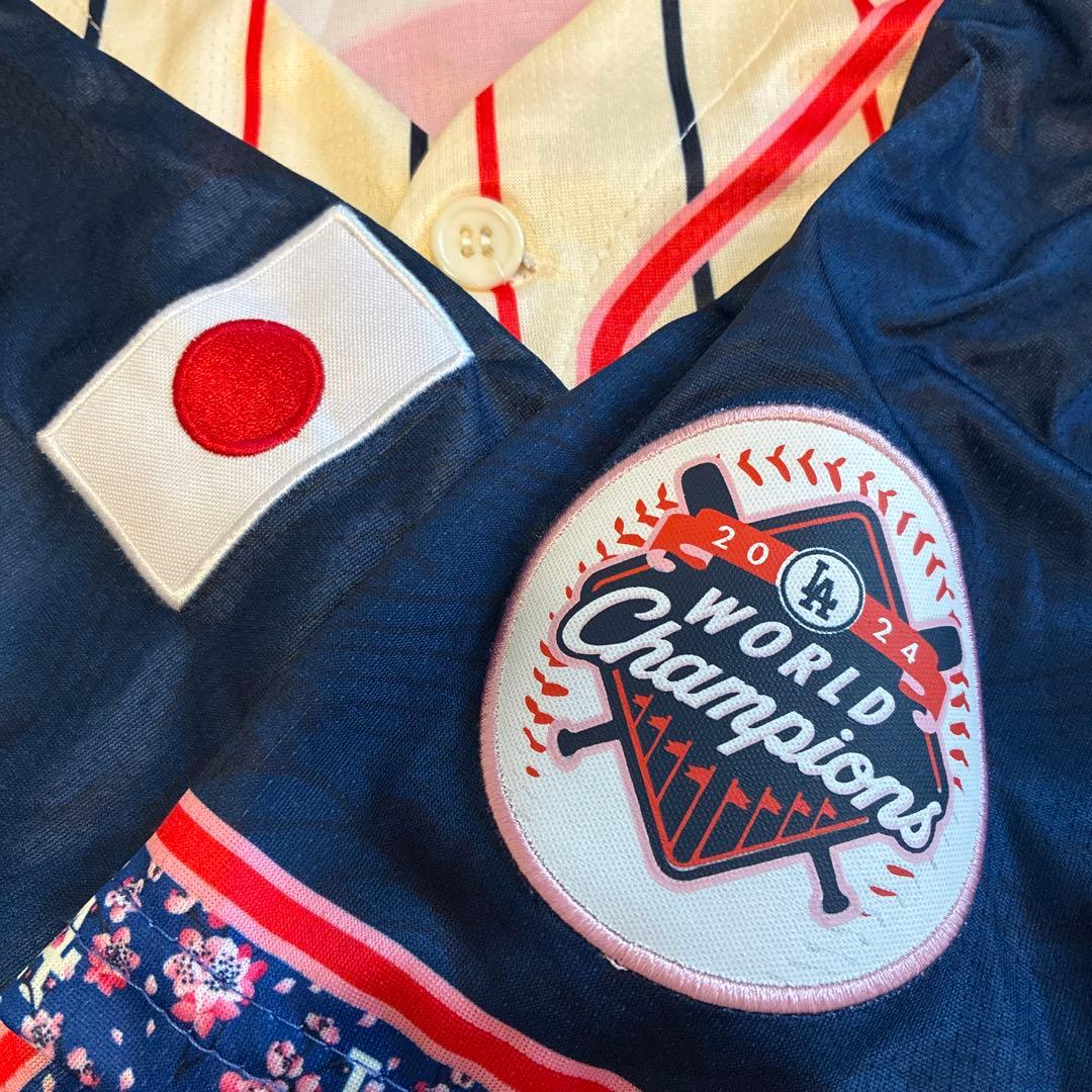 ドジャースDodgers 大谷ユニフォーム M ジャパニーズヘリテージナイト①