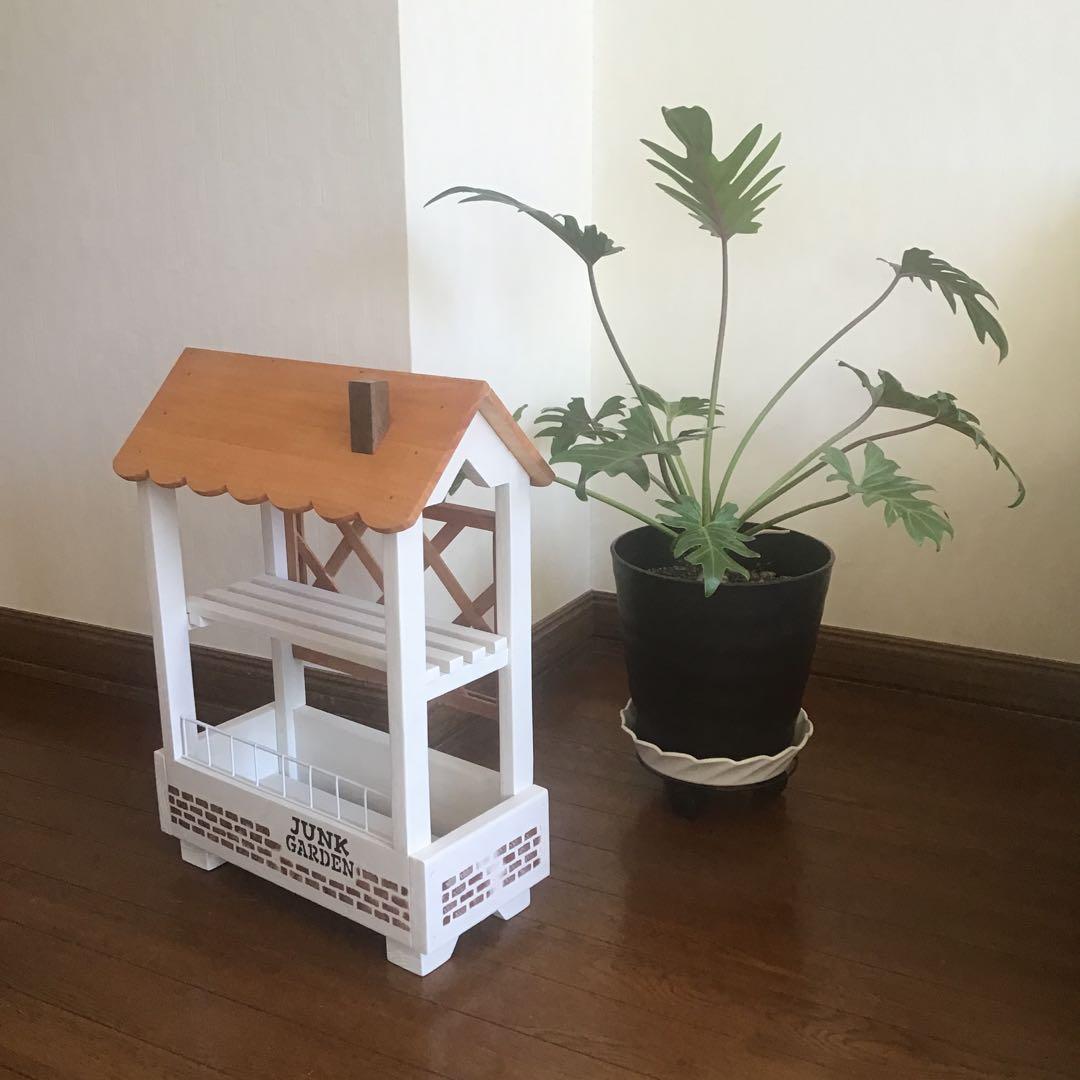 woodトレリス飾り棚一段多肉植物・観葉植物フラワースタンド