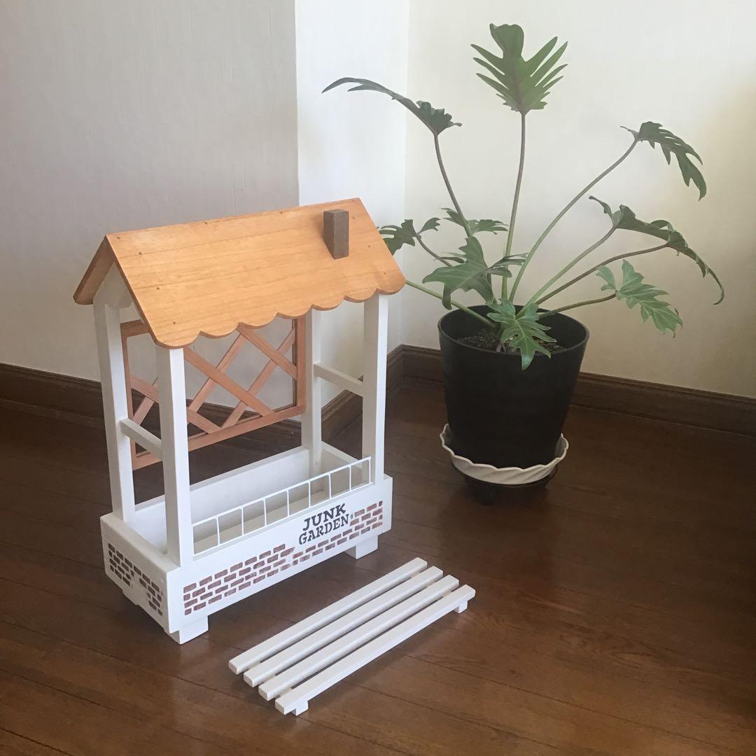 woodトレリス飾り棚一段多肉植物・観葉植物フラワースタンド