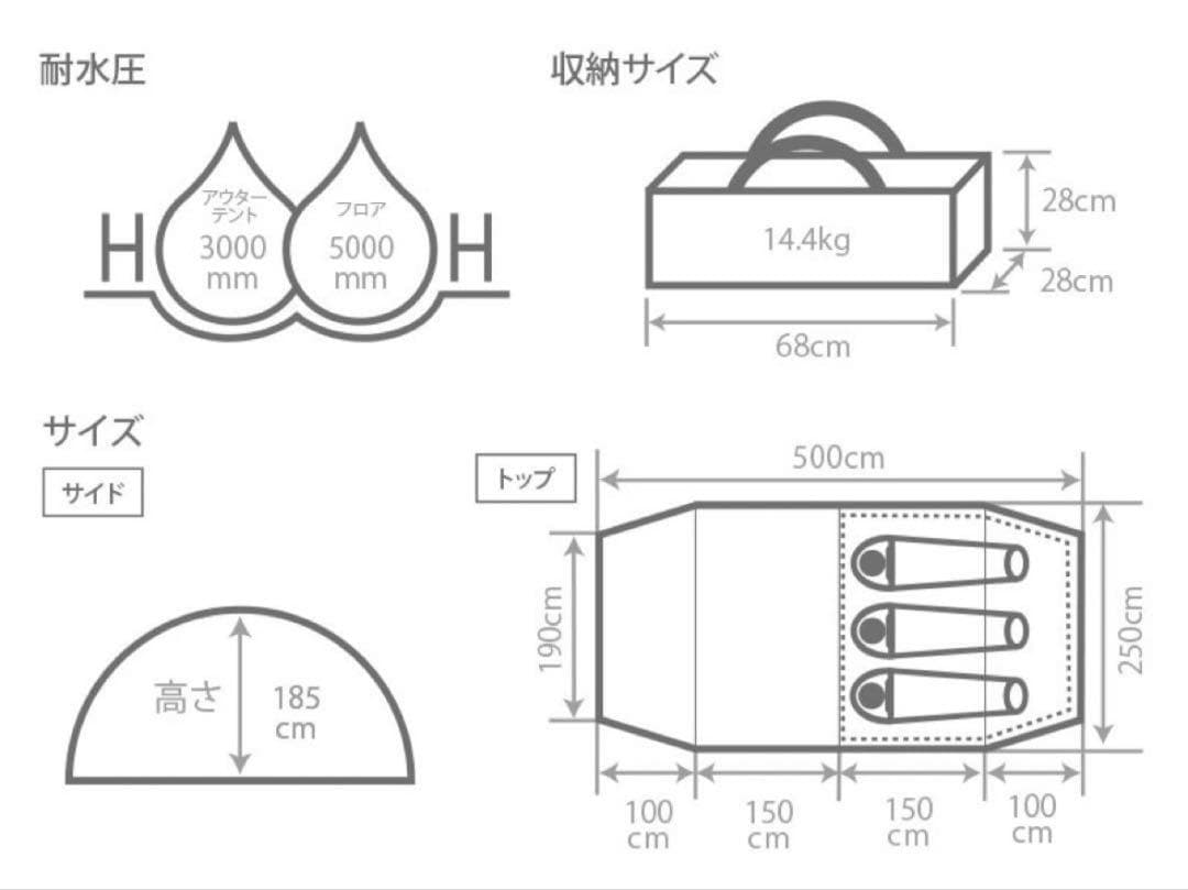 DOD カマボコテント3S、インナーマットS