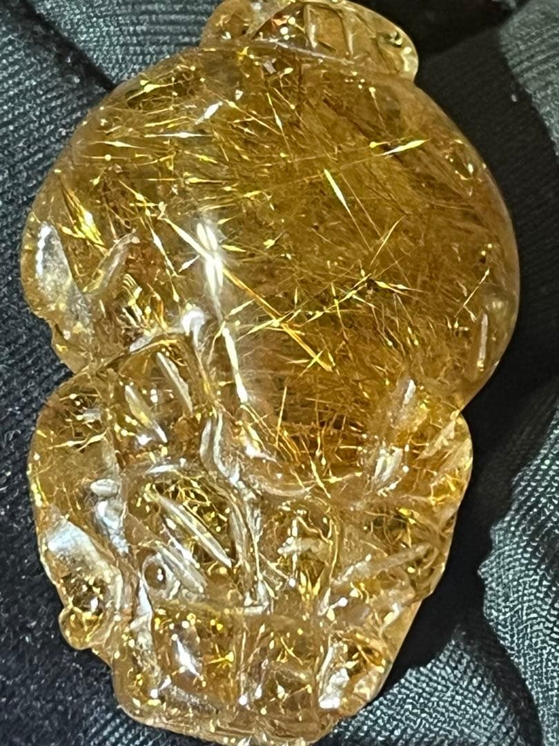 貔貅　置物　流星群　ルチルクォーツ　ヒキュウ　金運　天然石　財運