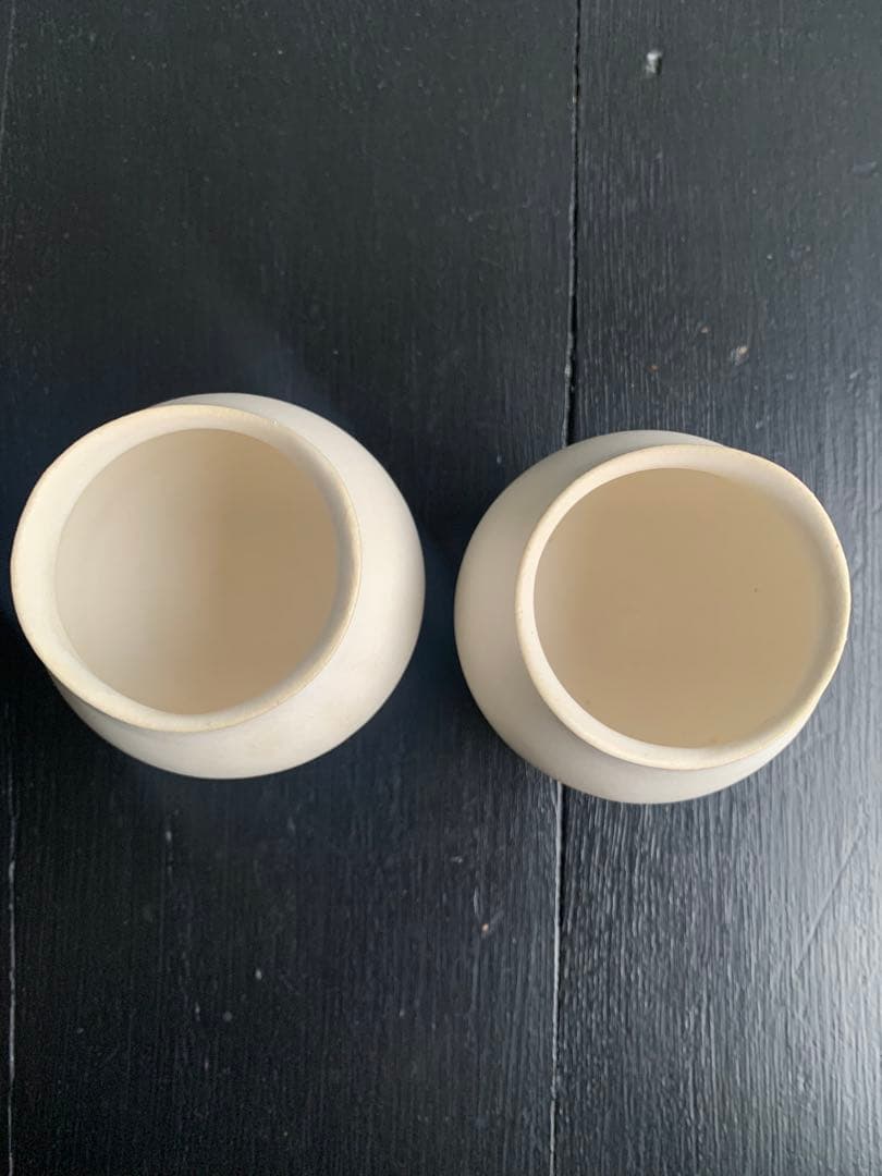 美品　うつろい 茶杯　2客　白マット　大和田　友香