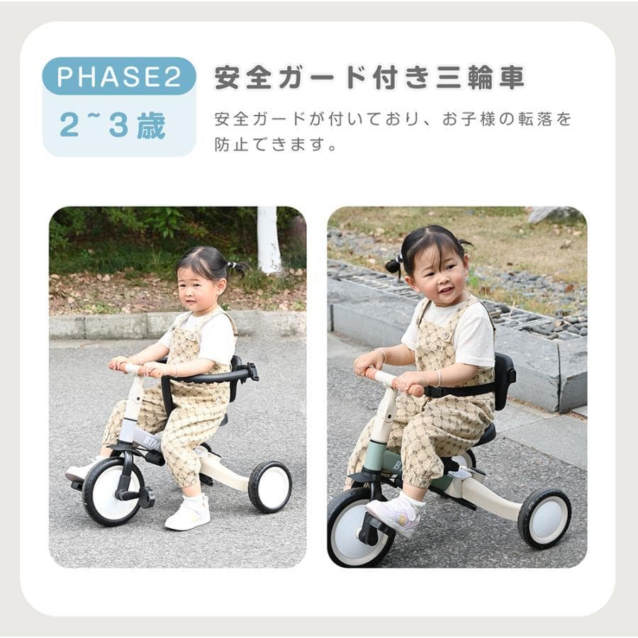 新品子供用三輪車 5in1 手押し棒 5way 3輪 ペダル付き1654-140