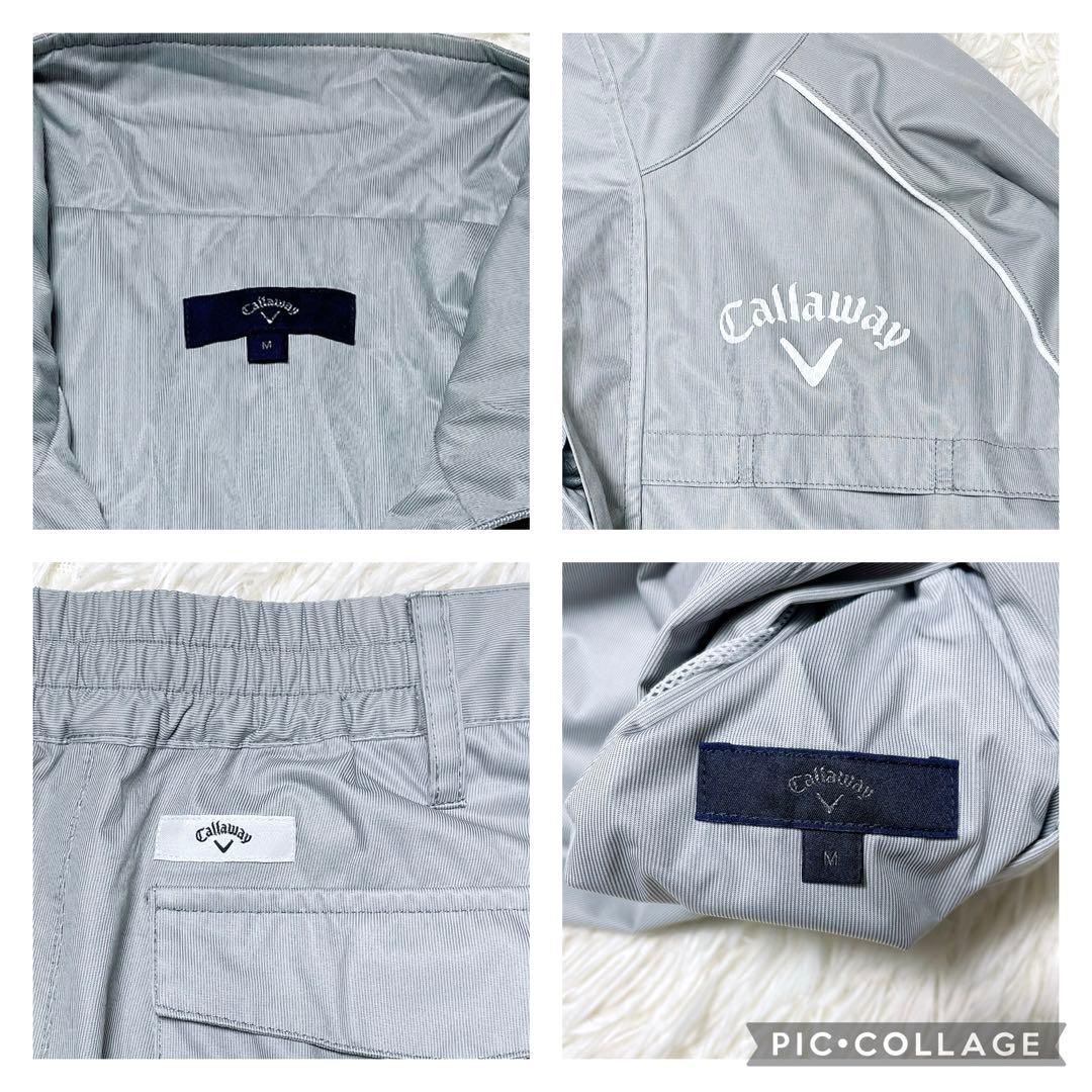 Callaway グレー フルジップジャケット レインウェア セットアップ M
