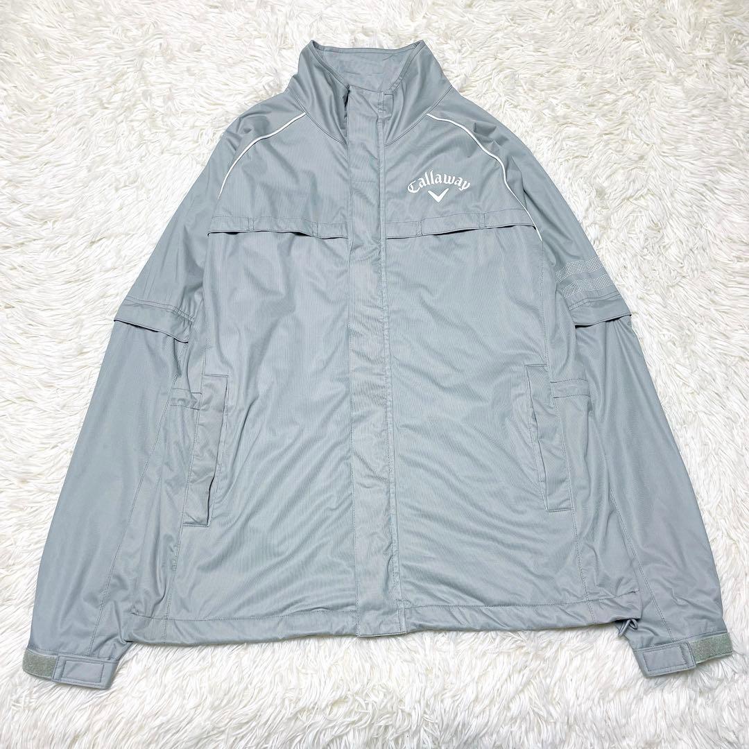 Callaway グレー フルジップジャケット レインウェア セットアップ M