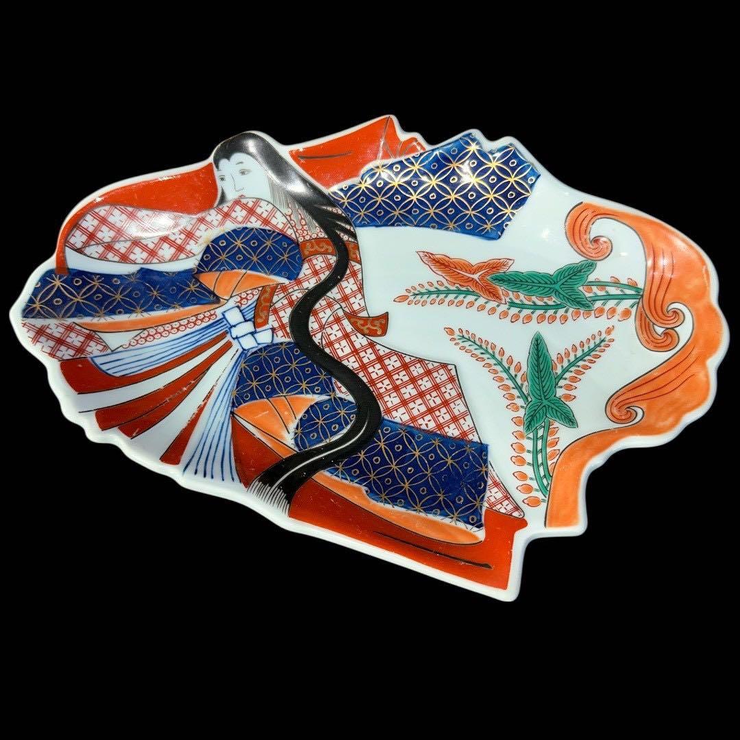 古伊万里様式の華麗な色絵姫皿 5客 食器 博多人形