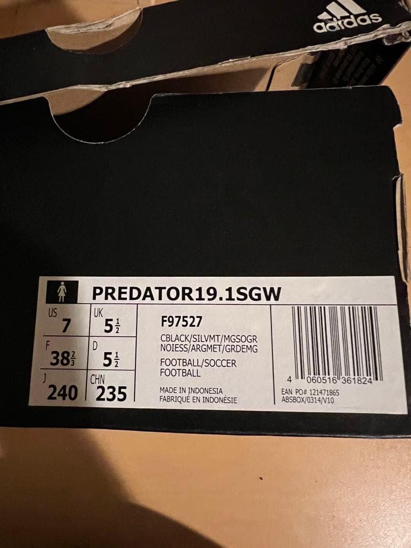 サッカースパイク【adidas 美品】PREDATOR19.1SGW 24.0㎝