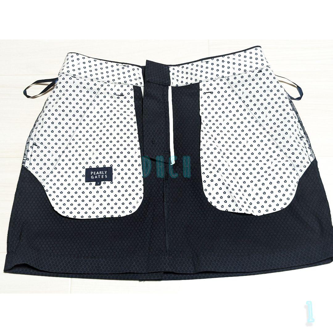 新品 【サイズ１(Ｍ)】【ダークネイビー】パーリーゲイツ スカート ゴルフ