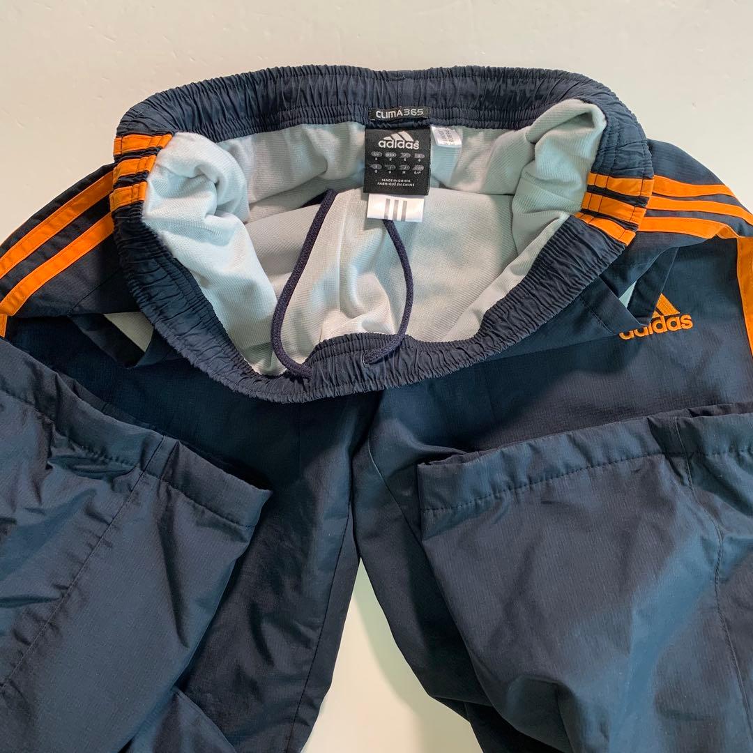 90's adidas ナイロンジャケット セットアップ S〜M ネイビー