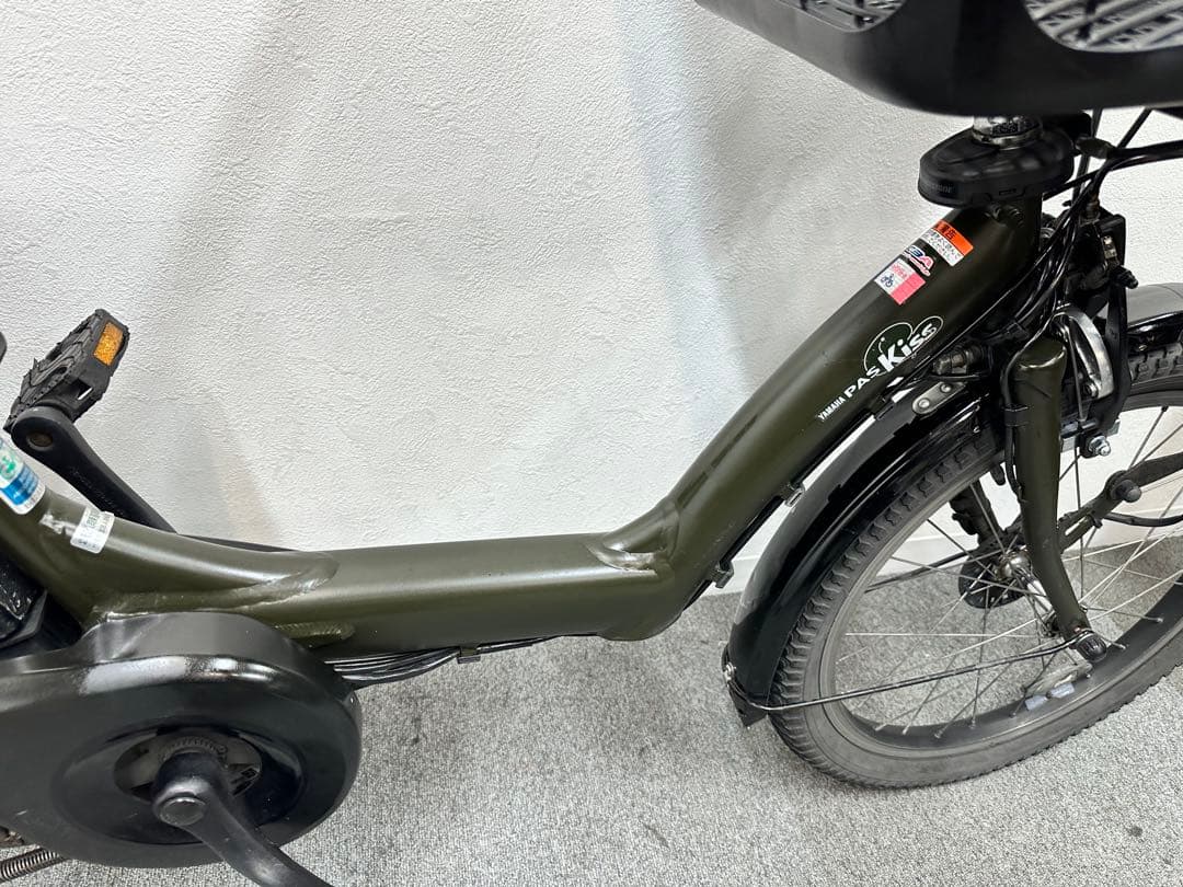 チャイルドシート付き電動自転車　ヤマハパスKISS 大型フロントカゴあり