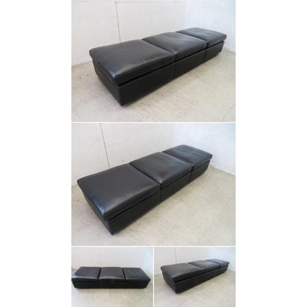 美品■Knoll/ノール■チャールズフィスター■総革■ベンチソファ■3P■
