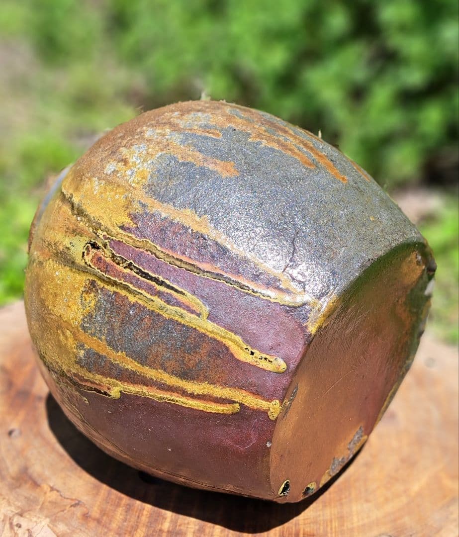 越前自然釉壺高さ31cm