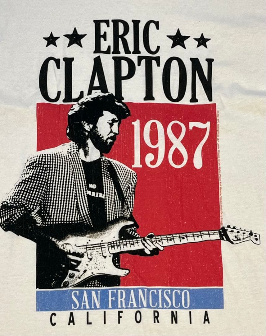 エリック・クラプトン Tシャツ 1987年 サンフランシスコ Aクラシック M